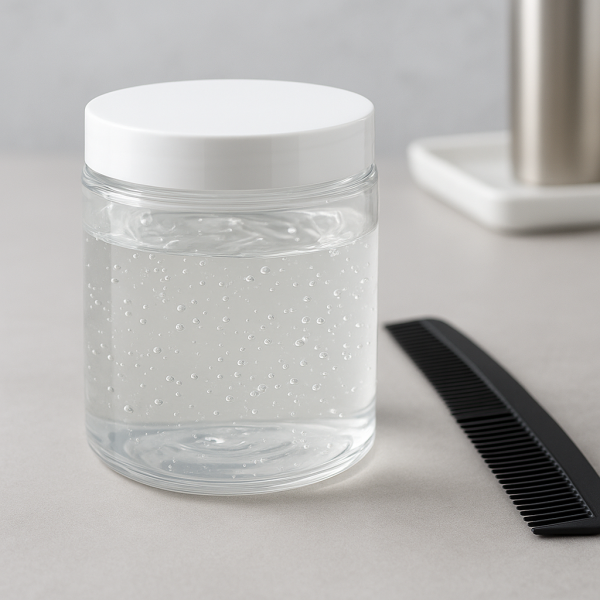 A pot of hair gel and comb